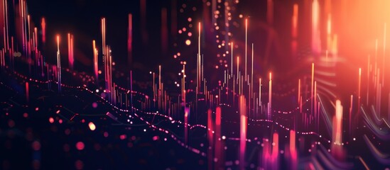 trend of trade with growing candle background - obrazy, fototapety, plakaty