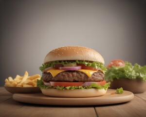 Illustrated Burger and Fast Food Background