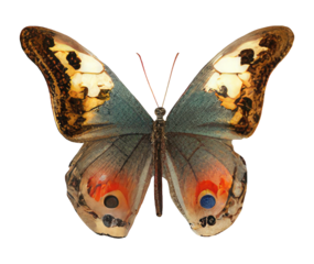 Swallowtail mahaon butterfly isolated vintage illustration on transparent background Cut-out collage element