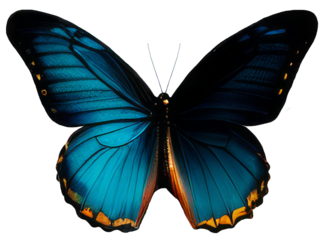Butterfly isolated on transparent background, png Monarch butterfly with wings Digital illustration with grainy texture effect