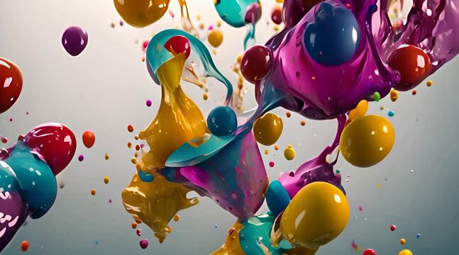Color paint drops in watercolor splash in water drop Colorful ink in water