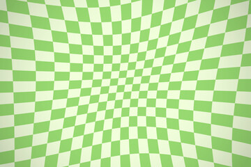 Vector retro background in groovy style. Vintage groovy green chess texture for Patrick's day.