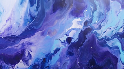 Marbled blue abstract background. Liquid marble pattern