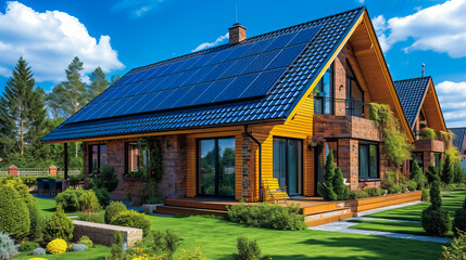 Obraz premium Solar Panels on Roof