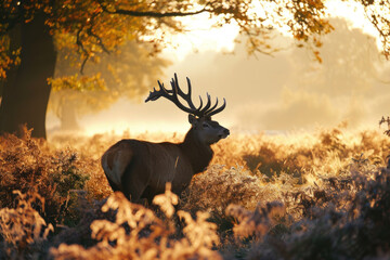Deer in the Morning forest