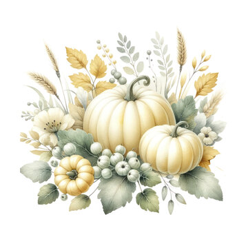 Pumpkin Watercolor Clipart