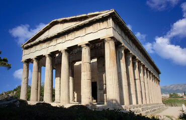 The Temple of Hephaestus, (Theseion), is a Doric peripteral temple in the ancient Agora of Athens,...