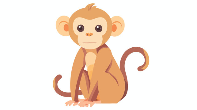 Monkey Cartoon Icon Over White Background. Colorful