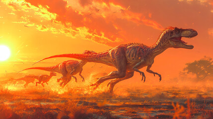 Dinosaur Dynasty. Velociraptors in Action