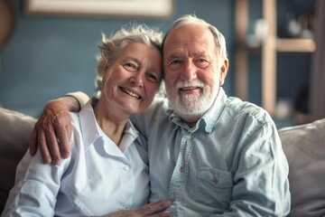 Elderly couple embracing retirement bliss