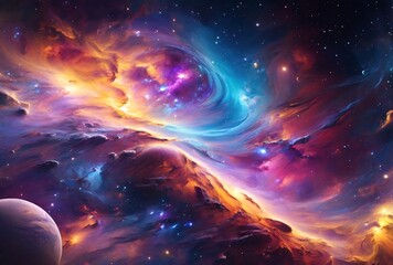 Galaxy space with stars background Generative AI