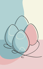 Easter card with Easter eggs in a minimalist style