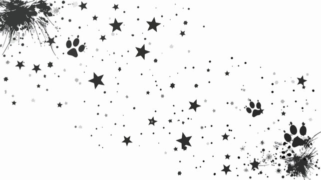 PaWhite Prints Background and Stars Isolated on White Ba
