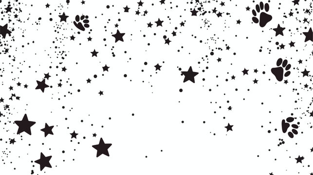 PaWhite Prints Background and Stars Isolated on White Ba
