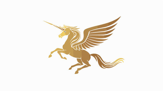 Pegasus Emblem Silhouette Isolated on White Background