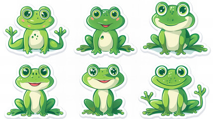 Fototapeta premium funny frog sticker