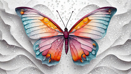 Butterfly Abstract 3D Macro Raindrops