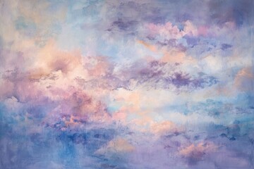 Obraz na płótnie Canvas an ethereal cloudscape where sunlight illuminates various clouds, creating a mesmerizing play of vibrant colors. The soft and fluffy texture of the clouds gives the image a fairy-tale atmosphere.