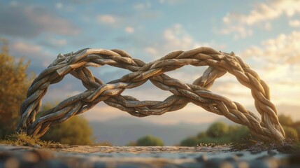 Bridge formed by hands interlocking signifies unity and conquering challenges. - obrazy, fototapety, plakaty