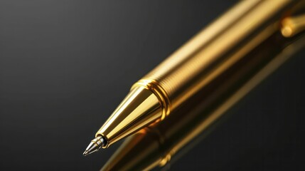 Naklejka premium A golden pen signing a ceremonial document, symbolizing the finalization of deals and the achievement of goals.