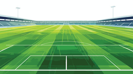 Soccer Stadium Field Scenery Vector Illustration Gra