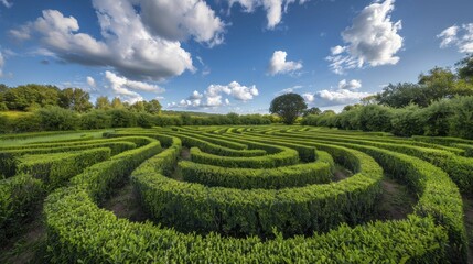A maze showcasing problem-solving, guidance, and navigation success with a clear central path.