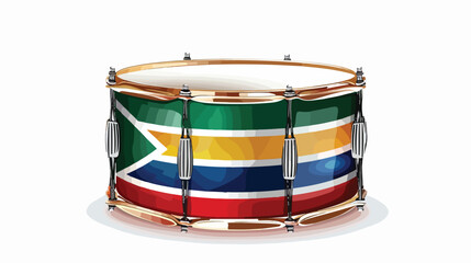 South Africa Flag Drum Isolated on White Background