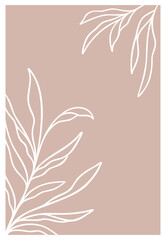 Leaf Background Design | Rectangle Decorative Border Element | Frame Vector Illustration | Leaves Cut Out