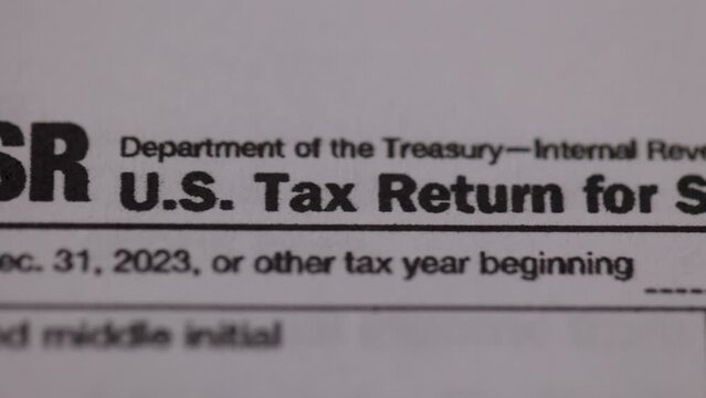 macro shot of a 1040-SR tax form for seniors