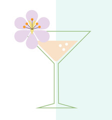 spring drink -  cocktail vector illustration