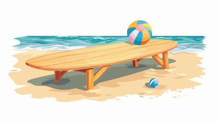 Summer Design. Surf Table and Ball Icon. Vector Grap