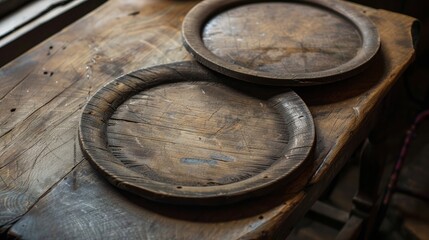 Isolated old wooden plate on a background