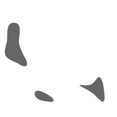 Comoros country simplified map. Grey stylish smooth map. Vector icons isolated on white background.