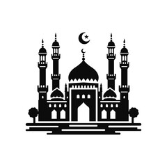 Masjid, mosque icon. Vector illustration	
