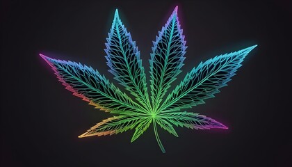 Holo cannabis symbol on dark background