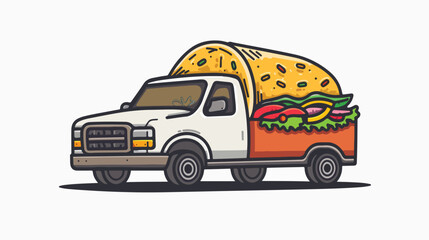 Taco Mexican Truck Fast Food Delivery Transportation