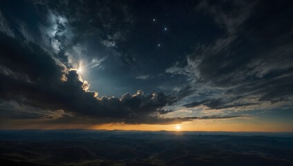 Fototapeta na wymiar Celestial Majesty: Dawn of the Cosmos