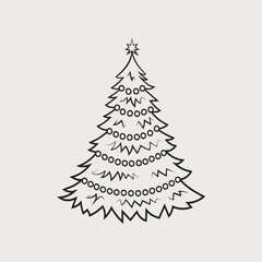 Abstract Christmas Tree, Christmas tree icon, Vector illustration