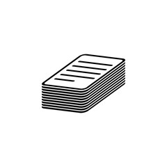 Stacked Pile of Financial Documents Flat Vector Icon