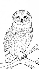 Fototapeta premium Whisper of the Wild: Enchanting Owl Outline Perched in Serenity