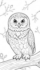 Whisper of the Wild: Enchanting Owl Outline Perched in Serenity