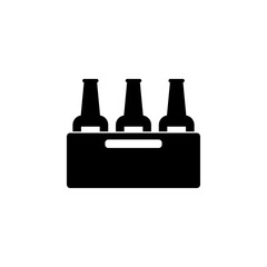 Pack of Beer Bottles Flat Vector Icon