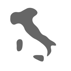 Italy country simplified map. Grey stylish smooth map. Vector icons isolated on white background.