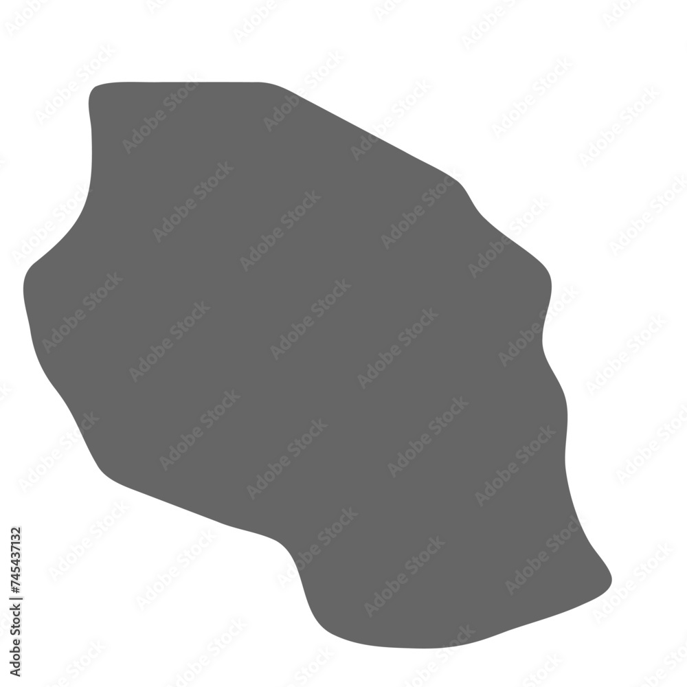 Sticker tanzania country simplified map. grey stylish smooth map. vector icons isolated on white background. - Stickers