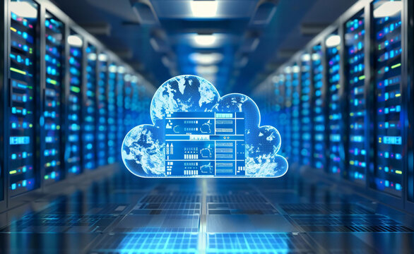 Cloud Computing in a High-Tech Data Center Server Room