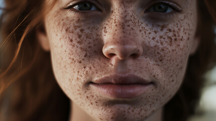 Young Woman with Freckles and Problematic Skin