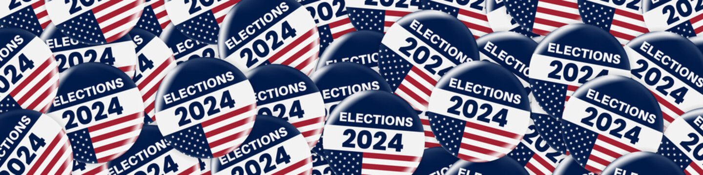 2024 presidential election badge or pin. US, USA, american election, voting sign.