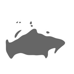 Russia country simplified map. Grey stylish smooth map. Vector icons isolated on white background.