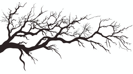 Tree Silhouette. Branch Trunk Foliage Image Vector I
