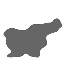 Slovenia country simplified map. Grey stylish smooth map. Vector icons isolated on white background.